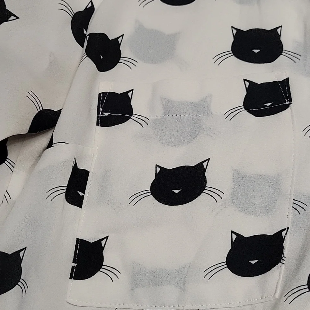 Express Cat Print Blouse - Picture 3 of 8
